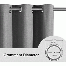 Dark Grey Blackout Curtains 102 inches Long 2 Panel Set, Linen Texture Pattern Blackout Curtains for Bedroom , Grommet T