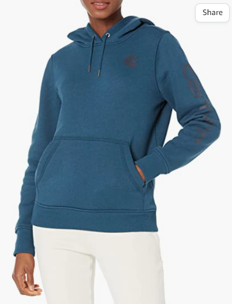 Women's Relaxed Fit Midweight Logo Sleeve Graphic Sweatshirt