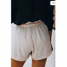 Womens Cotton Linen Shorts Soft Elastic Waist Summer Casual Short Pants