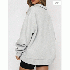 Womens Oversized Half Zip Pullover Long Sleeve Sweatshirt Quarter Zip Hoodie Sweater