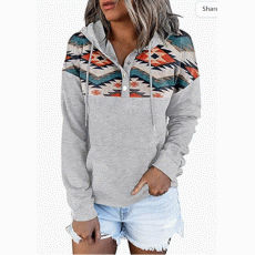 Women's Color Block Hoodies Tops Long Sleeve Casual 