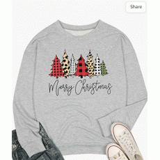 Womens Crew Neck Color Block/ Solid Sweatshirts 