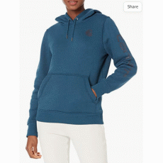 Women's Relaxed Fit Midweight Logo Sleeve Graphic Sweatshirt